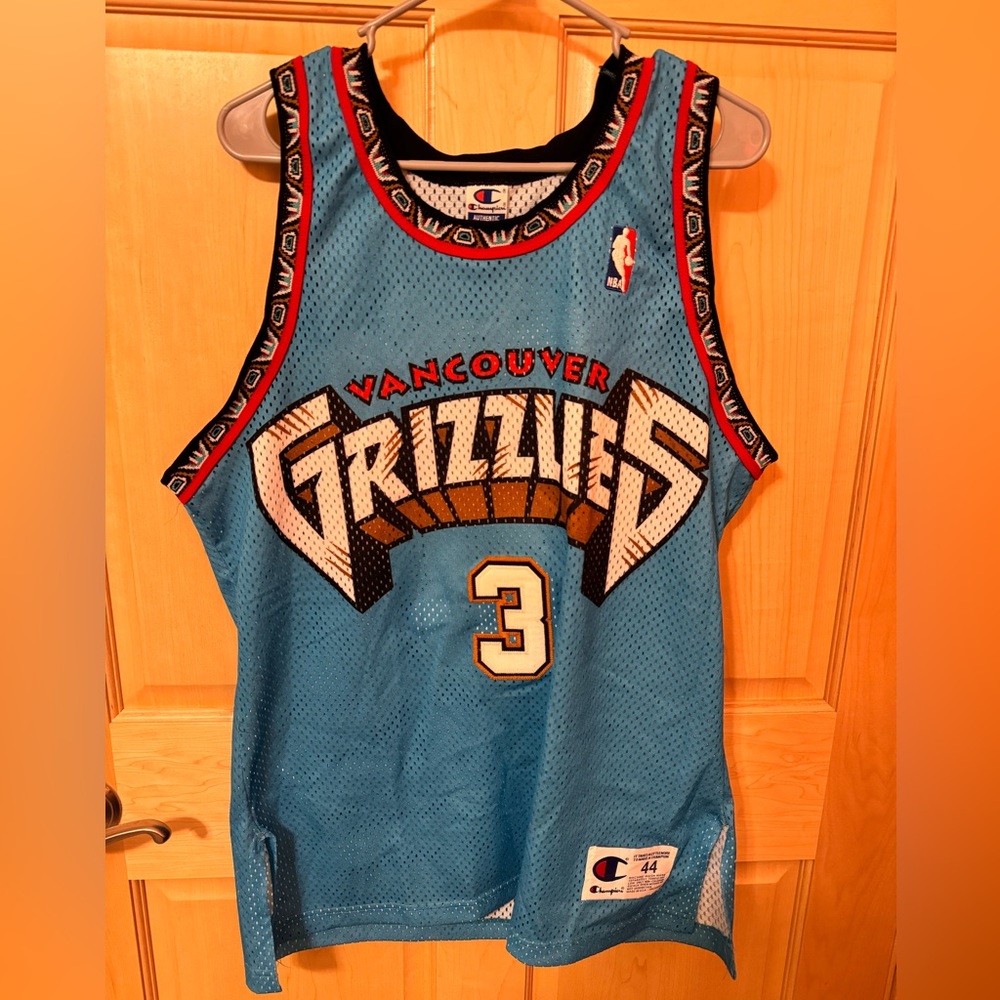 Vintage 98 Champion Vancouver Grizzlies Abdur-Rahim Pro Cut Authentic Jersey 44
